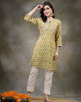 Ethnic Motif Printed A-Line Viscose Rayon Kurta