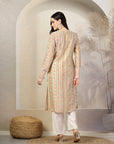 Floral Printed A-Line Modal Chanderi Kurta & Palazzo Set