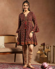 Floral Printed A-Line Poly Georgette Dress