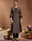 Pure Cotton Floral Kurta Set with Ari Embroidery