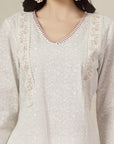 Khadi Printed A-Line Cotton Cambric Kurta Set