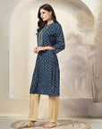 Bandhani Printed Modal Chanderi Kurta Set with Zari Embroidery