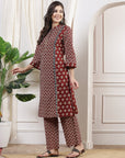 Ethnic Motif Printed Panelled Kurta with Palazzo