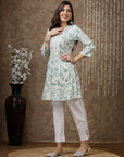 Ethnic Motif Printed Poly Viscose Kurti