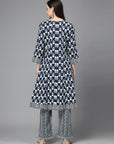 Ethnic Motif Printed A-Line Cotton Kurta Set