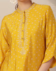 Bandhani Printed Modal Chanderi Kurta Set with Zari Embroidery