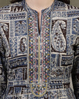 Ethnic Motif Printed Flowy A-Line Modal Chanderi Kurti