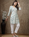 Ethnic Motif Printed Poly Viscose Kurti