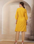 Bandhani Printed Modal Chanderi Kurta Set with Zari Embroidery