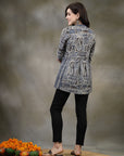 Ethnic Motif Printed Flowy A-Line Modal Chanderi Kurti