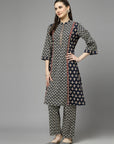 Ethnic Motif Printed Panelled Kurta with Palazzo