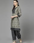 Floral Printed Straight Modal Chanderi Kurta Set