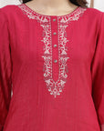 Solid A-Line Poly Viscose Kurta with Palazzo
