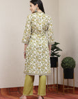Floral Printed Straight Cotton Blend Kurta & Palazzo Set
