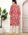 Paisley Printed A-Line Rayon Kurta with Palazzo & Pockets