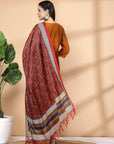 Solid A-Line Poly Silk Kurta, Palazzo & Printed Dupatta Set