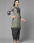 Floral Printed Straight Modal Chanderi Kurta Set