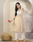 Floral Printed A-Line Modal Chanderi Kurta & Palazzo Set