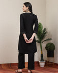 Solid A-Line Cotton Kurta & Palazzo Set