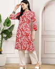 Paisley Printed A-Line Rayon Kurta with Palazzo & Pockets