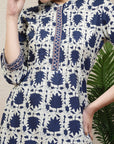Maple Leaf Printed A-Line Cotton Kurta Set with Palazzo