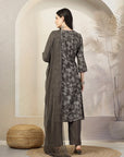 Bandhani Printed A-Line Modal Chanderi Kurta Set with Palazzo & Chiffon Dupatta