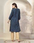 Bandhani Printed Modal Chanderi Kurta Set with Zari Embroidery