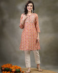 Ethnic Motif Printed A-Line Viscose Rayon Kurta