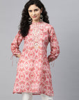 Printed A-Line Modal Chanderi Kurti