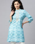 Printed A-Line Modal Chanderi Kurti