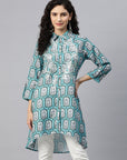 Ethnic Motif Printed High Low Kurti