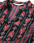 Geometric Printed Longline Modal Chanderi Top