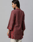 Geometric Printed Longline Modal Chanderi Top