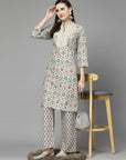 Floral Printed Poly Viscose Kurta Set