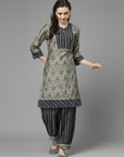 Floral Printed Straight Modal Chanderi Kurta Set