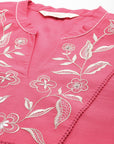 Solid Cotton Top with Embroidery