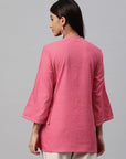 Solid Cotton Top with Embroidery
