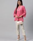 Solid Cotton Top with Embroidery