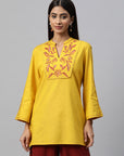 Solid Cotton Top with Embroidery