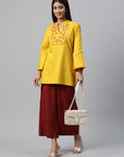 Solid Cotton Top with Embroidery