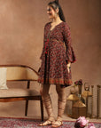 Floral Printed A-Line Poly Georgette Dress