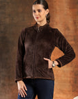 Wool Blend High-Collar Zip Jacket with Functional Pockets