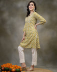 Ethnic Motif Printed A-Line Viscose Rayon Kurta