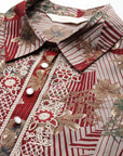 Printed High-Low Modal Chanderi Tunic with Floral Embroidery