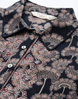 Floral Printed A-Line Modal Chanderi Kurti with Shirt Collar