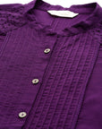 Solid A-Line Calf Length Cotton Kurta