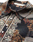 Printed High-Low Modal Chanderi Tunic with Floral Embroidery