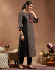 Pure Cotton Floral Kurta Set with Ari Embroidery