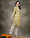 Ethnic Motif Printed A-Line Viscose Rayon Kurta