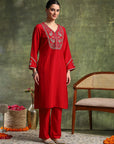 Samaira Silk Zari-Embroidered Kurta Set with Dupatta